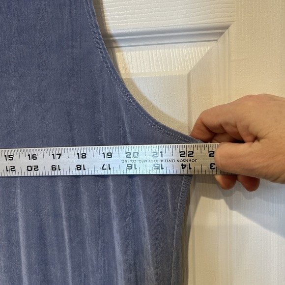 Vikki Vi Maxi Dress Womens 2X Blue Sleeveless Travel Wrinkle Free Stretch Cruise - Picture 4 of 9